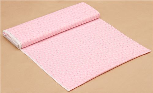 light pink Lecien fabric small white bear pink snowflake 4