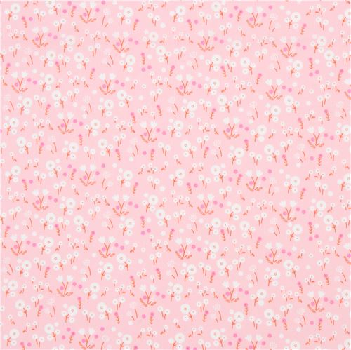 light pink cute small white pink flower Cloud 9 organic cotton fabric Stay Gold 2