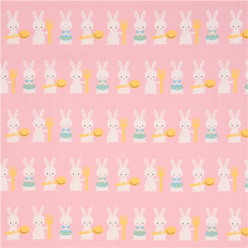 light pink rabbit Canvas fabric from Japan by Japanese Indie - modeS4u