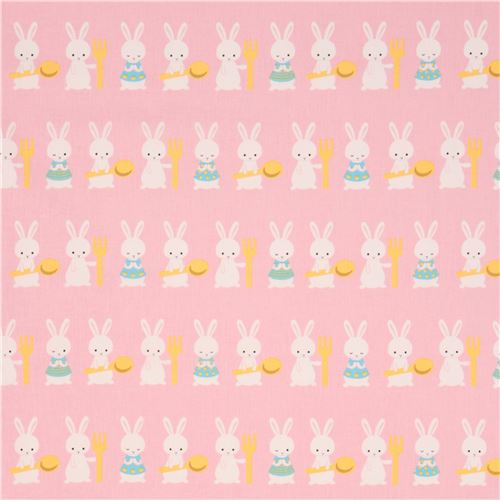 light pink rabbit Canvas fabric from Japan by Japanese Indie - modeS4u