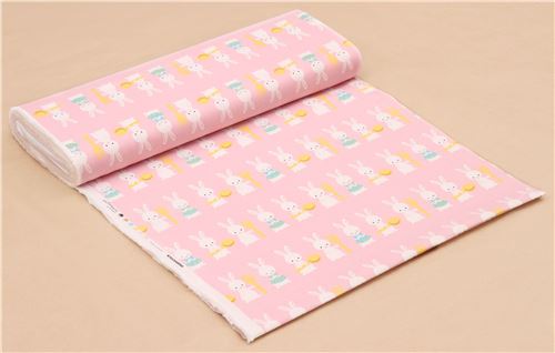 light pink rabbit Canvas fabric from Japan by Japanese Indie - modeS4u