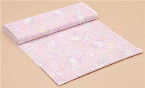 light pink stripe Hello Kitty sweet treat fabric 3