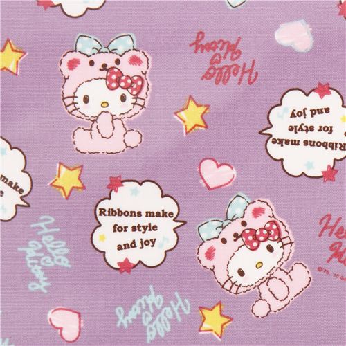 light purple Hello Kitty bear costume oxford fabric 1