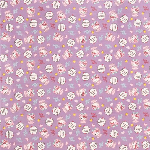 light purple Hello Kitty bear costume oxford fabric 2