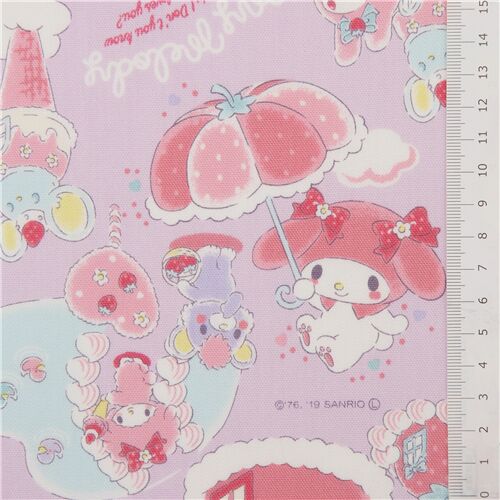 Rimanenza di (46 x 109 cm) - tessuto viola chiaro dessert oxford case My Melody torte 2