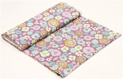 light purple flower fabric by Robert Kaufman USA 3