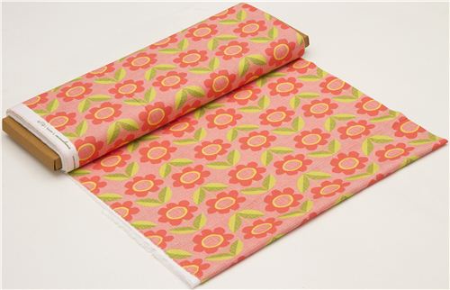 light red monaluna flower organic fabric from the USA 3