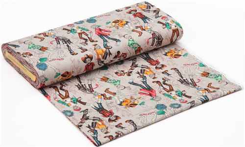 light taupe Alexander Henry fabric Zombie High Fabric by