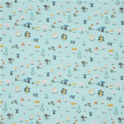 light turquoise knit fabric with mushroom - modeS4u