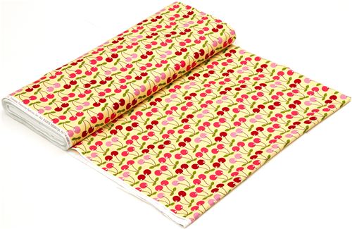 light yellow cherry fabric by Timeless Treasures USA 3