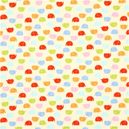 light yellow elephant animal fabric Trans-Pacific Textiles 2