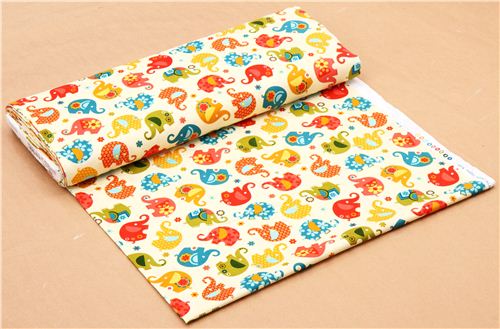 light yellow elephant fabric Michael Miller USA 3