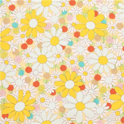 light yellow with yellow light pink light brown flower fabric from ...