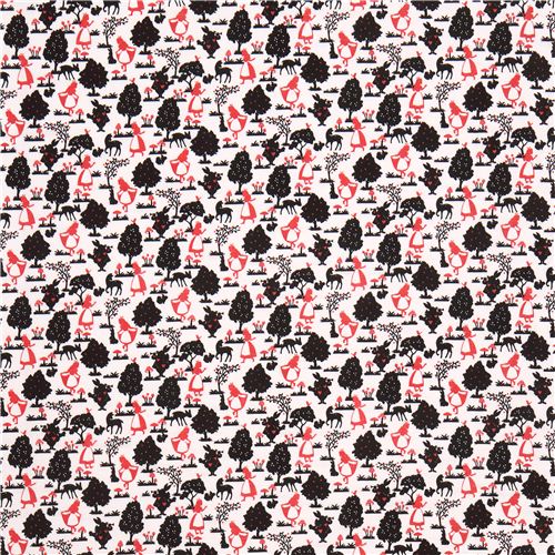 lightweight white Alice in Wonderland Kokka gauze fabric 2