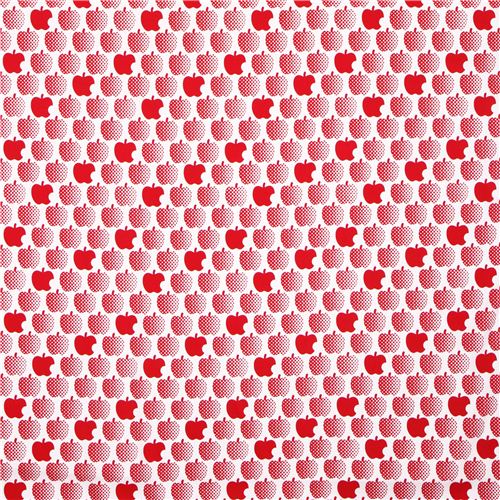 lightweight white apple cotton sateen fabric by Kokka 2