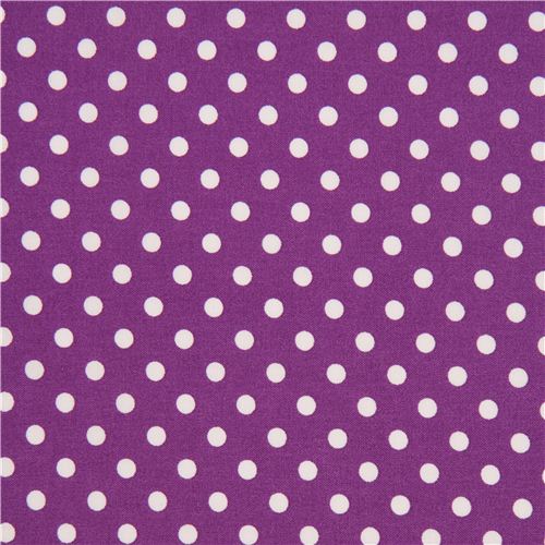 lilac Michael Miller fabric with white polka dots 2