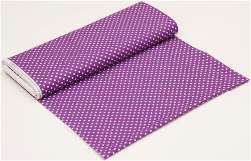 lilac Michael Miller fabric with white polka dots 3