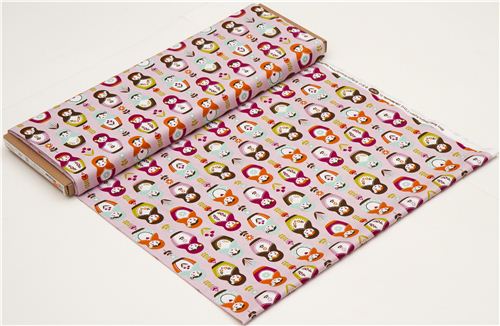 lilac Riley Blake matryoshka fabric with flowers USA 3