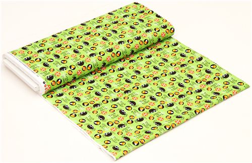 lime green Halloween spider fabric Timeless Treasures USA 3