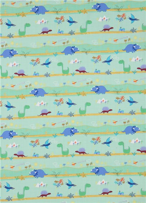 lime green Michael Miller dinosaur world fabric - modeS4u