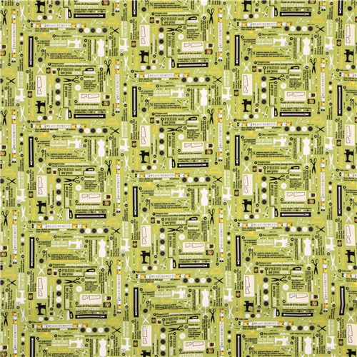 lime green Robert Kaufman vintage style sewing fabric 2