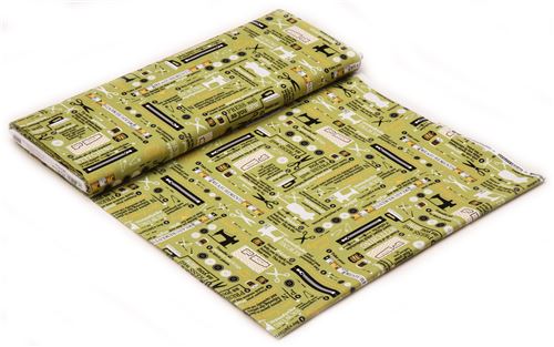 lime green Robert Kaufman vintage style sewing fabric 3