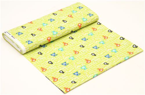 lime green Skelanimals animal skeleton fabric from the USA 4