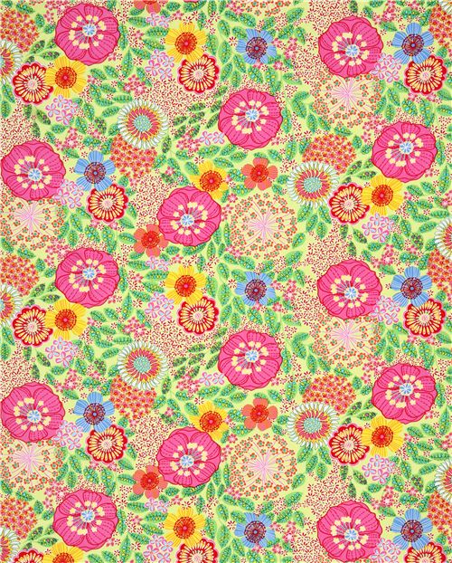 lime green colorful flower fabricTimeless Treasures 'Carly Floral'  3