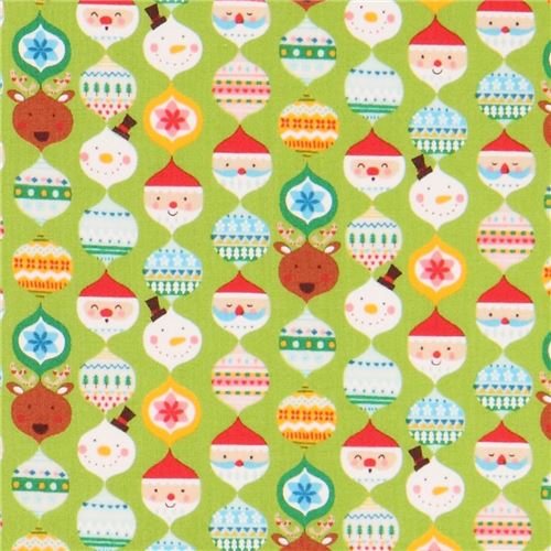 Lime Green Cute Colorful Santa Reindeer Christmas Decoration Fabric Lime Green Cute Colorful Santa Reindeer Christmas Decoration Fabric From An