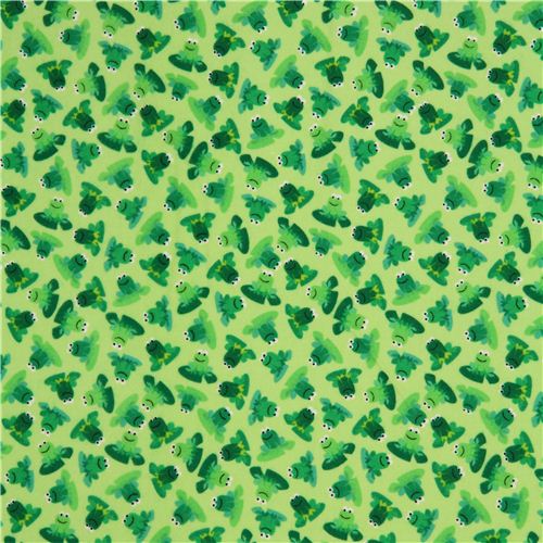 lime green frog flannel fabric Timeless Treasures USA 2