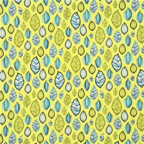 lime green leaf fabric by Robert Kaufman USA 2
