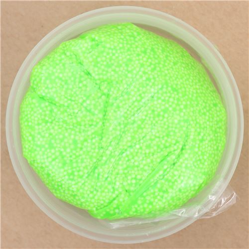lime green microbead slime with case kawaii floam mud clay jelly DIY modeS4u