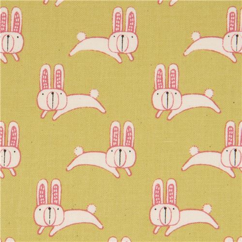 Lime Green Rabbit Fat Quarter (50 x 56 cm) - lime green rabbit quilting fabric by Cotton ...