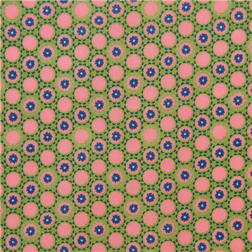 lime green with flower silver metallic embellishment laminate fabric by