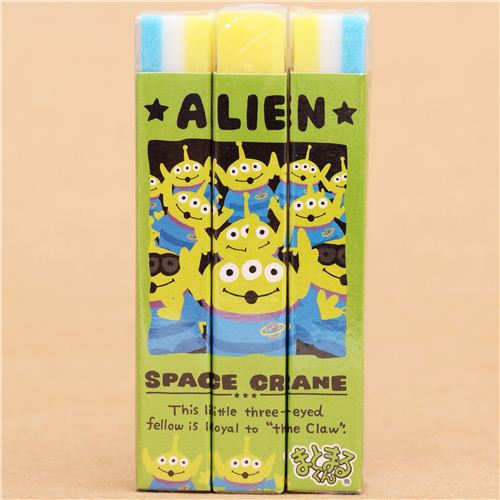 long threecoloured Toy Story Aliens scented eraser modeS4u