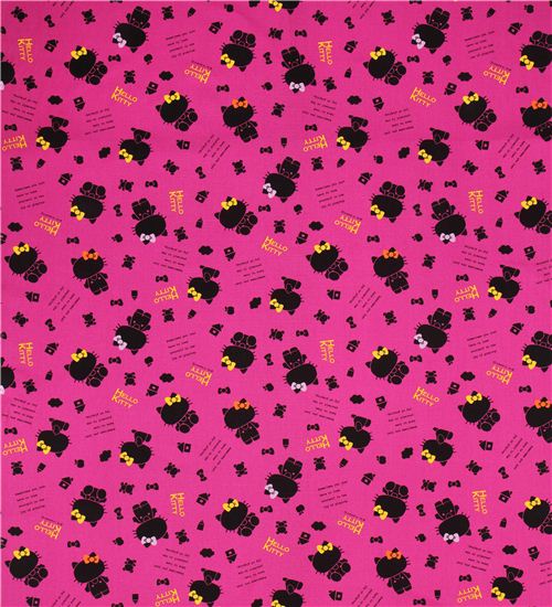 magenta Japanese shadow Hello Kitty oxford fabric by Sanrio 3