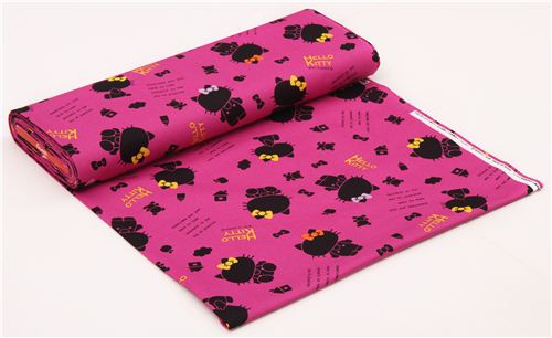 magenta Japanese shadow Hello Kitty oxford fabric by Sanrio 4