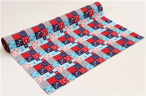 maritime Patchwork Kokka Canvas fabric ship lighthouse 3