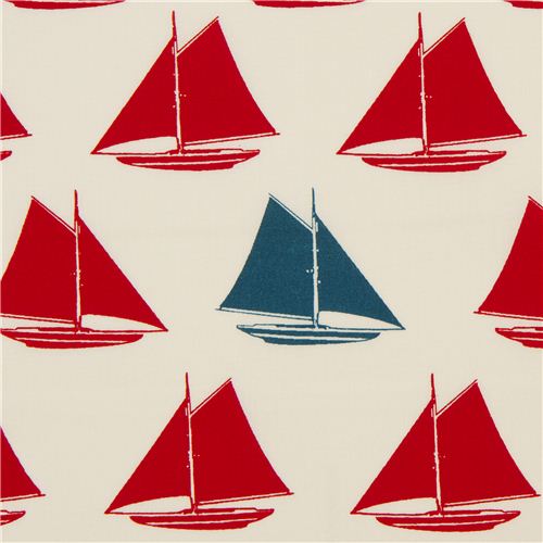 red sailboats fabric