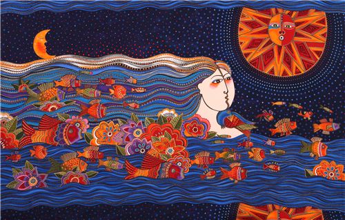 maritime navy blue sea spirit fabric Clothworks Sea Spirits 3