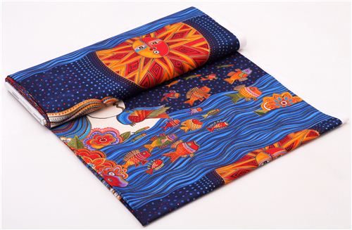 maritime navy blue sea spirit fabric Clothworks Sea Spirits 5