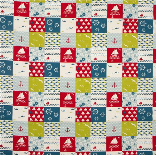 maritime patchwork birch organic fabric Set Sail 2