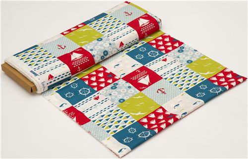 maritime patchwork birch organic fabric Set Sail 3