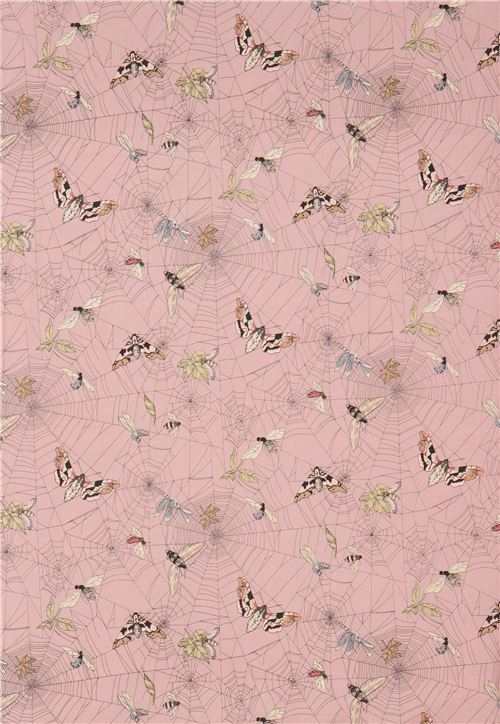 Fat Quarter (50 x 56 cm) - Tela lila malva insecto bicho tela de araña libélula polilla de Alexander 2