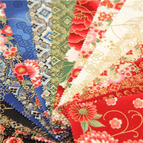 metallic flower and pattern Imperial Collection Ten Square fabric ...