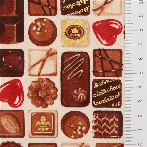 Resto de (39 x 112 cm) - Tela oxford de Cosmo con bombones y dorados metalizados 3