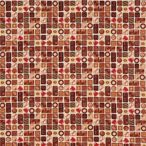 Resto de (39 x 112 cm) - Tela oxford de Cosmo con bombones y dorados metalizados 4