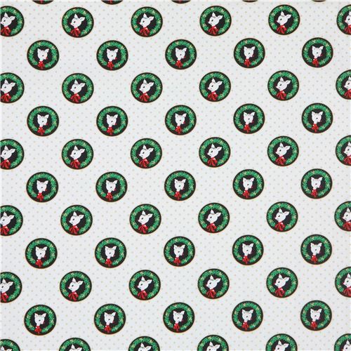 Fat Quarter (50 x 56 cm) - Weißer Stoff mit Rentieren von Michael Miller 3