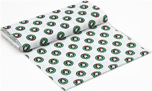 Fat Quarter (50 x 56 cm) - Weißer Stoff mit Rentieren von Michael Miller 6