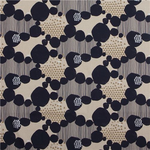 metallic silver and navy blue dot canvas fabric by echino with ...